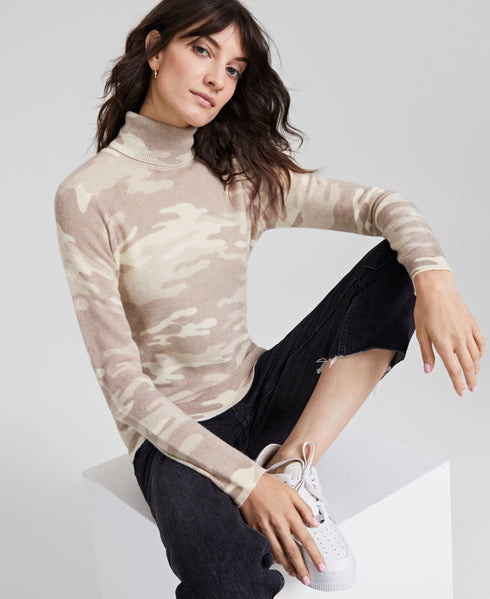 Charter Club Womens 100 Cashmere Camo Sweater